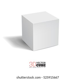 3d Cube On A White Background.  White Box. Vector For Your Graphic Design.