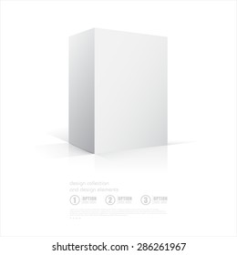 3D Cube parallelogram Mockup. Box on white background with reflection.
Vector illustration