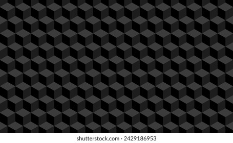 3d cube pattern black background. Vector illustration 