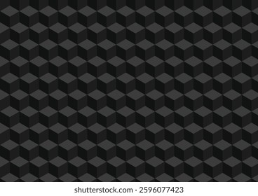 3D cube pattern black background. Vector illustration