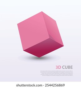 3d cube pink vector design illustration