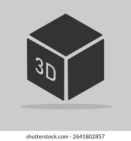 3d cube Printing vector symbol. 3D Print vector icon. cubes illustration.