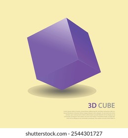 3d cube purple vector design illustration