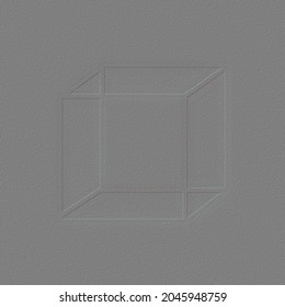  3D cube shaped gray color vector 