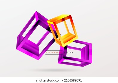 3D-Würfel formen vektorgeometrischen Hintergrund. Trendy Techno Business Template für Tapete, Banner, Hintergrund oder Landung