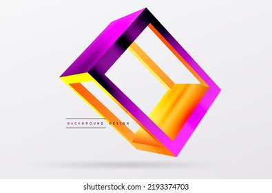 3D cube shapes vector geometric background. Trendy techno business template for wallpaper, banner, background or landing