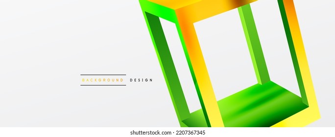 3D cube shapes vector geometric background. Trendy techno business template for wallpaper, banner, background or landing