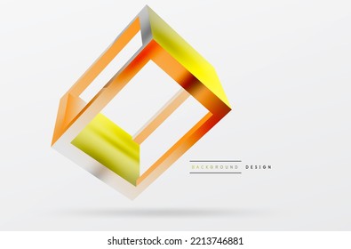 3D cube shapes vector geometric background. Trendy techno business template for wallpaper, banner, background or landing