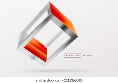 3D cube shapes vector geometric background. Trendy techno business template for wallpaper, banner, background or landing