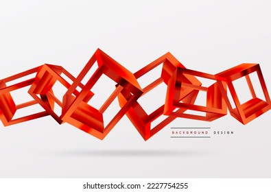3D cube shapes vector geometric background. Trendy techno business template for wallpaper, banner, background or landing