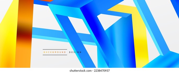 3D cube shapes vector geometric background. Trendy techno business template for wallpaper, banner, background or landing