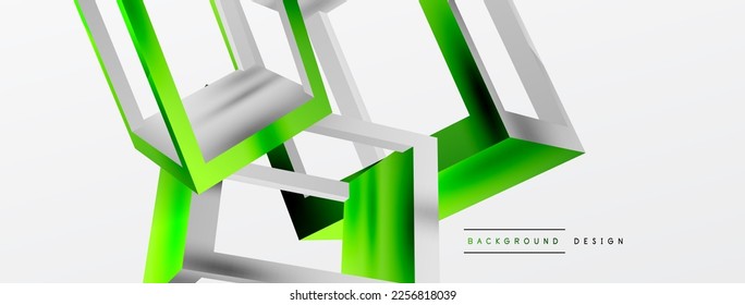 3D cube shapes vector geometric background. Trendy techno business template for wallpaper, banner, background or landing