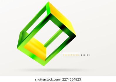 3D cube shapes vector geometric background. Trendy techno business template for wallpaper, banner, background or landing