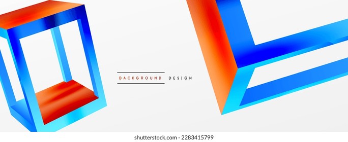 3D cube shapes vector geometric background. Trendy techno business template for wallpaper, banner, background or landing