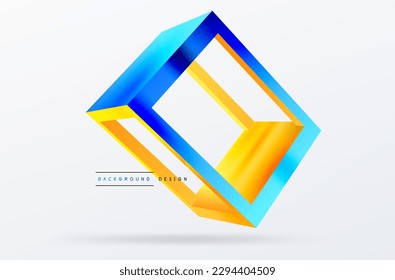 3D cube shapes vector geometric background. Trendy techno business template for wallpaper, banner, background or landing
