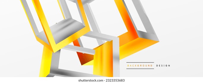 3D cube shapes vector geometric background. Trendy techno business template for wallpaper, banner, background or landing