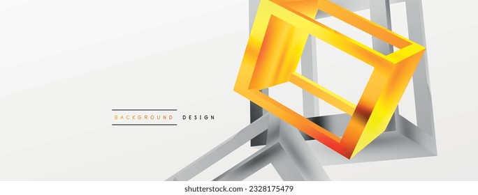 3D cube shapes vector geometric background. Trendy techno business template for wallpaper, banner, background or landing