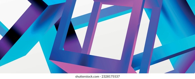 3D cube shapes vector geometric background. Trendy techno business template for wallpaper, banner, background or landing
