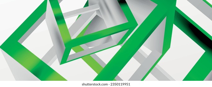 3D cube shapes vector geometric background. Trendy techno business template for wallpaper, banner, background or landing