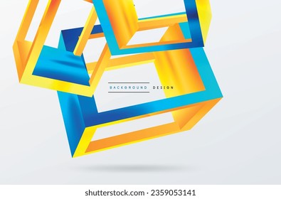 3D cube shapes vector geometric background. Trendy techno business template for wallpaper, banner, background or landing