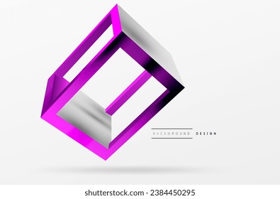 3D cube shapes vector geometric background. Trendy techno business template for wallpaper, banner, background or landing