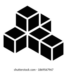 3D Cube, Square icon, symbol and logo (Series)