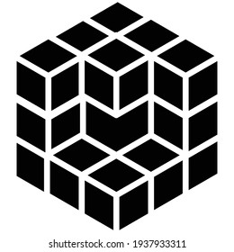 3D cube, square icon, symbol and logo (series)