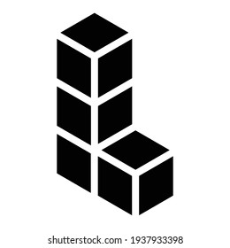 3D cube, square icon, symbol and logo (series)