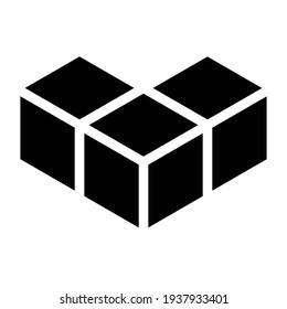 3D cube, square icon, symbol and logo (series)