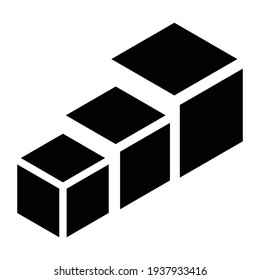 3D cube, square icon, symbol and logo (series)