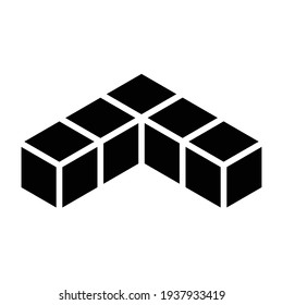 3D cube, square icon, symbol and logo (series)