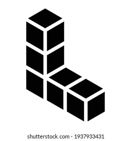 3D cube, square icon, symbol and logo (series)