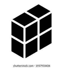 3D cube, square icon, symbol and logo (series)