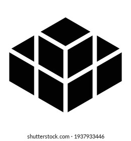 3D cube, square icon, symbol and logo (series)