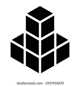 3D cube, square icon, symbol and logo (series)