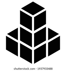 3D cube, square icon, symbol and logo (series)