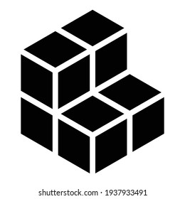 3D cube, square icon, symbol and logo (series)