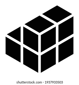 3D cube, square icon, symbol and logo (series)