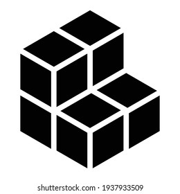 3D cube, square icon, symbol and logo (series)