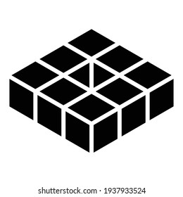 3D cube, square icon, symbol and logo (series)