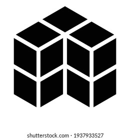 3D cube, square icon, symbol and logo (series)