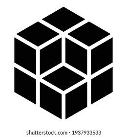 3D cube, square icon, symbol and logo (series)