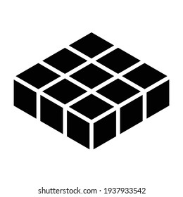 3D cube, square icon, symbol and logo (series)