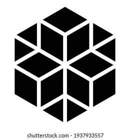 3D cube, square icon, symbol and logo (series)