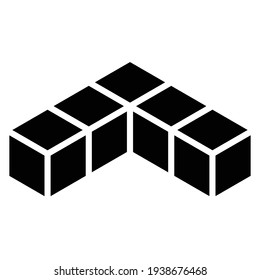 3D cube, square icon, symbol and logo (series)