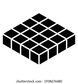 3D cube, square icon, symbol and logo (series)