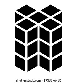 3D cube, square icon, symbol and logo (series)