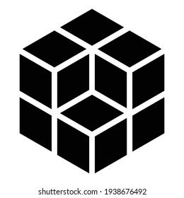 3D cube, square icon, symbol and logo (series)