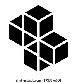 3D cube, square icon, symbol and logo (series)