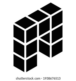 3D cube, square icon, symbol and logo (series)